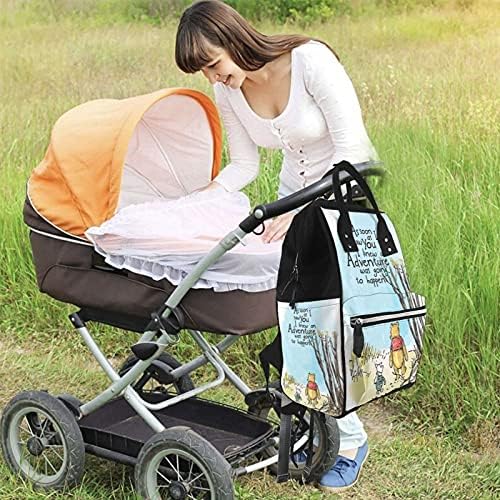 Lbbb Bebek Bezi Çantası Taşınabilir Çok Fonksiyonlu Su Geçirmez keten sırt çantası Anne Çantası Bal Ayı Desenli
