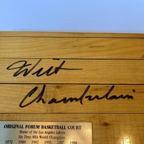 Wilt Chamberlain İmzalı Los Angeles Lakers Forum Oyunu Kullanılmış Zemin JSA COA İmzalı Oyun Kullanılmış NBA Döşeme Tahtaları