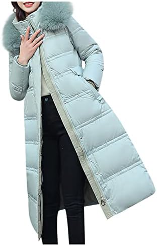 Aşağı ceket Kadınlar için Kış Kalınlaşmak Uzun Palto Yastıklı Kapitone Dış Giyim İnce Sıcak Kirpi Parka Ceketler Kürk Hood
